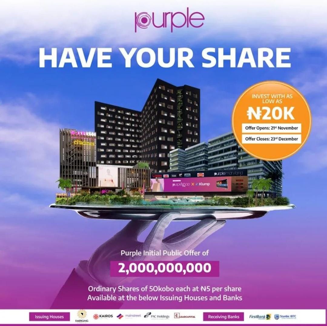 Purple Real Estate Launches N10Bn Public Offer Buy Real Estate